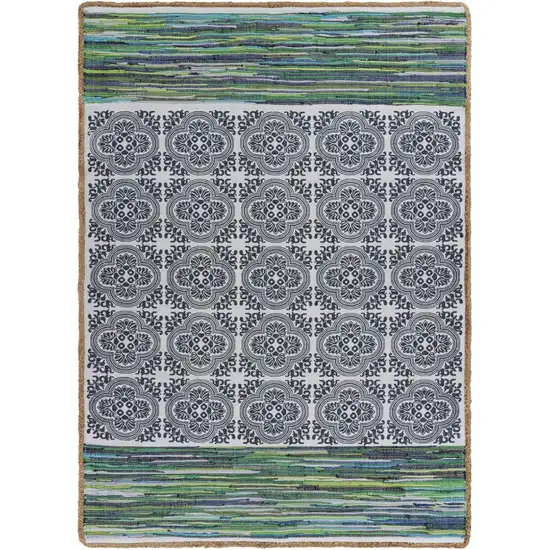 Blue and Green Chindi Area Rug Photo 1