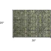 Photo of Blue and Green Floral Washable Non Skid Indoor Outdoor Area Rug