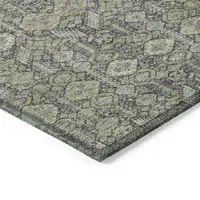 Photo of Blue and Green Floral Washable Non Skid Indoor Outdoor Area Rug