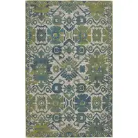 Photo of Blue and Green Oriental Power Loom Area Rug