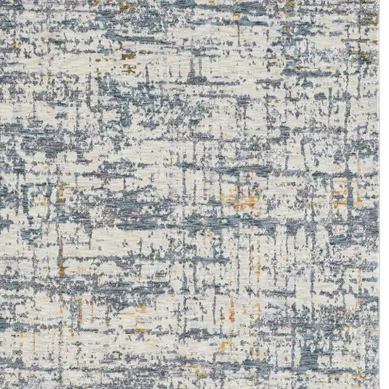 Blue and Ivory Abstract Area Rug Photo 5