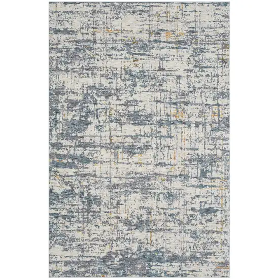 Blue and Ivory Abstract Area Rug Photo 2