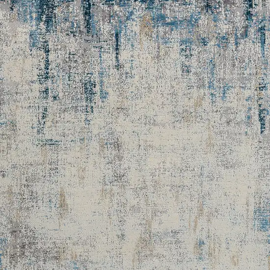 Blue and Ivory Abstract Area Rug Photo 6