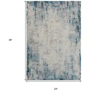 Photo of Blue and Ivory Abstract Area Rug