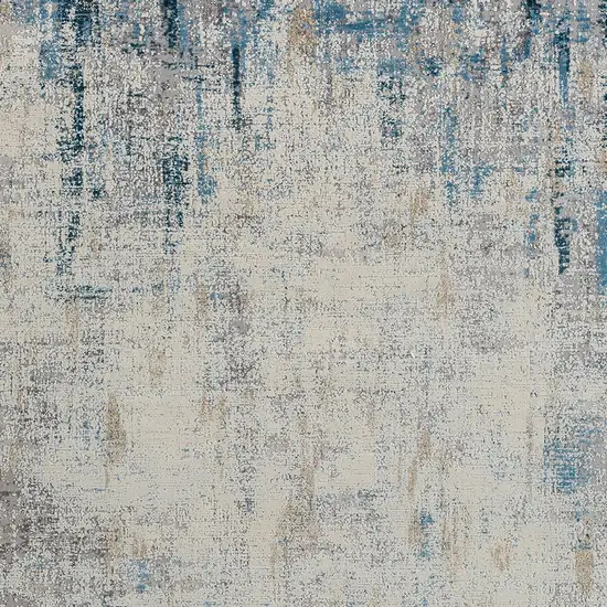 Blue and Ivory Abstract Area Rug Photo 7