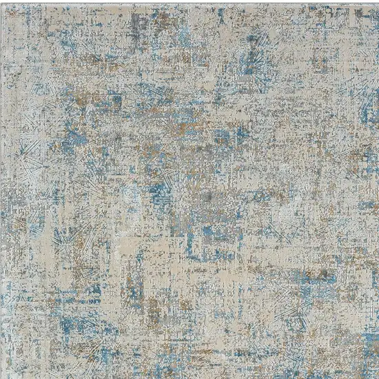 Blue and Ivory Abstract Area Rug Photo 8