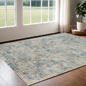 Photo of Blue and Ivory Abstract Area Rug