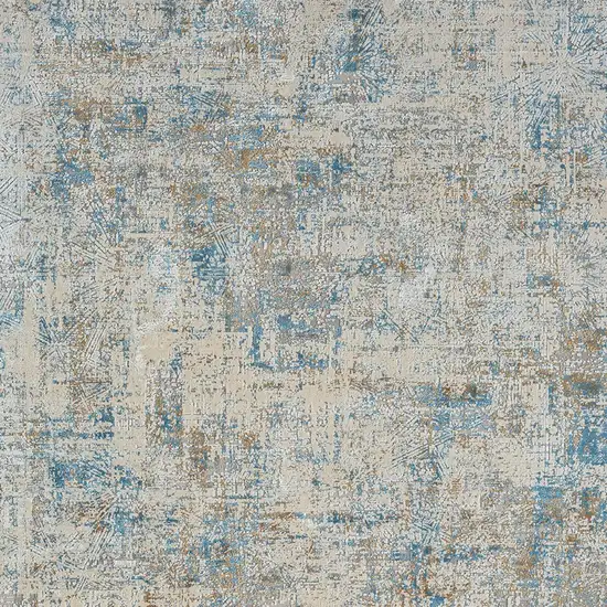 Blue and Ivory Abstract Area Rug Photo 7