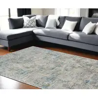 Photo of Blue and Ivory Abstract Area Rug