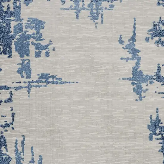 Blue and Ivory Abstract Distressed Non Skid Area Rug Photo 4