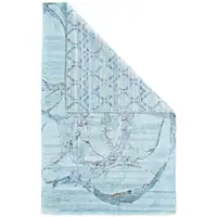 Photo of Blue and Ivory Abstract Hand Tufted Area Rug