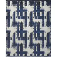 Photo of Blue and Ivory Abstract Power Loom Area Rug