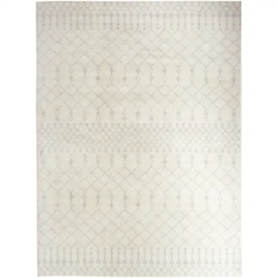 Blue and Ivory Abstract Power Loom Washable Area Rug Photo 1