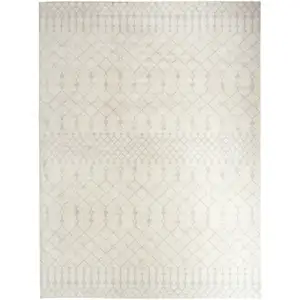 Photo of Blue and Ivory Abstract Power Loom Washable Area Rug