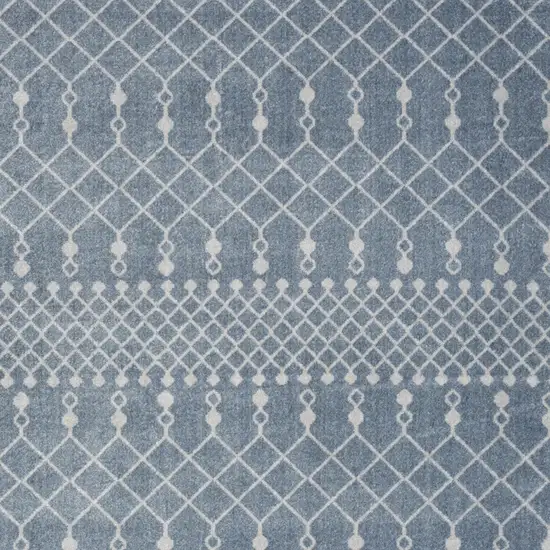 Blue And Ivory Abstract Washable Area Rug Photo 5