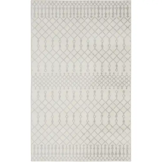 Blue and Ivory Abstract Power Loom Washable Area Rug Photo 1