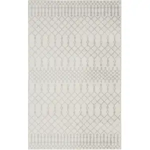 Photo of Blue and Ivory Abstract Power Loom Washable Area Rug