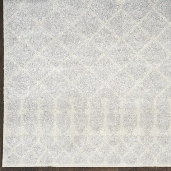 Blue and Ivory Abstract Power Loom Washable Area Rug Photo 9