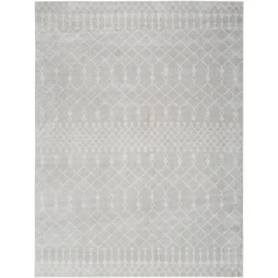 Blue and Ivory Abstract Power Loom Washable Area Rug Photo 1