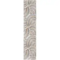 Photo of Blue and Ivory Abstract Power Loom Washable Runner Rug