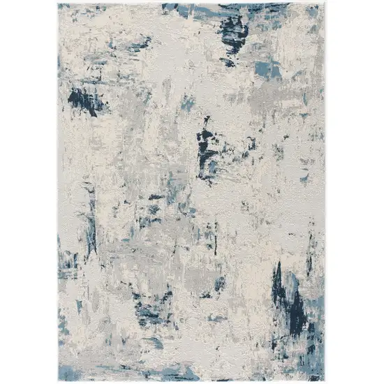 Blue Abstract Dhurrie Area Rug Photo 4