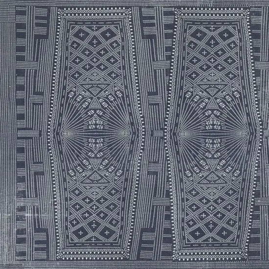 Blue and Ivory Batik Area Rug Photo 3