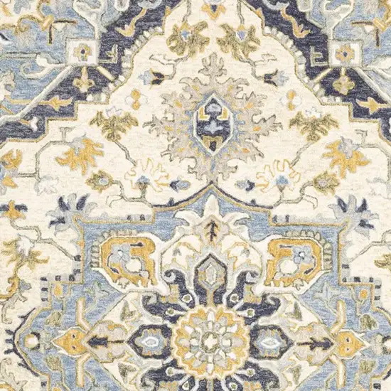 Blue and Ivory Bohemian Area Rug Photo 3