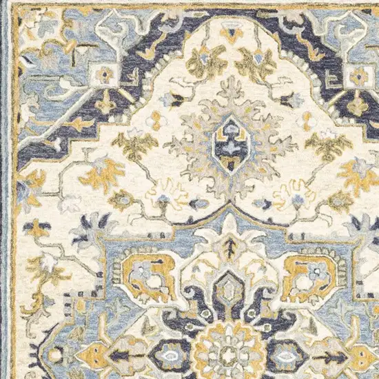 Blue and Ivory Bohemian Area Rug Photo 3