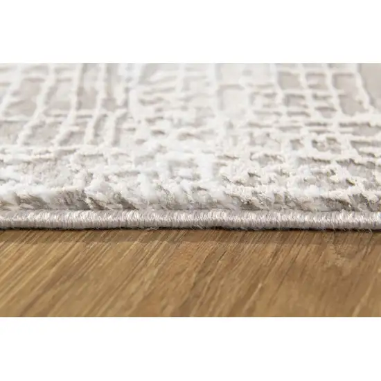 Blue and Ivory Distressed Diamonds Area Rug Photo 7