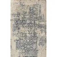 Photo of Blue and Ivory Floral Area Rug