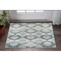 Photo of Blue and Ivory Geometric Area Rug