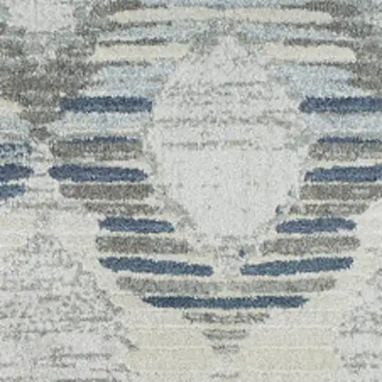 Blue and Ivory Geometric Area Rug Photo 8