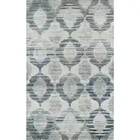 Photo of Blue and Ivory Geometric Area Rug