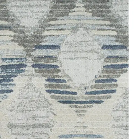 Blue and Ivory Geometric Area Rug Photo 9