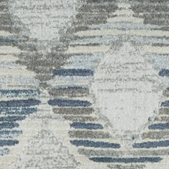 Blue and Ivory Geometric Area Rug Photo 8