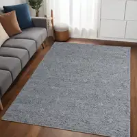 Photo of Blue and Ivory Geometric Hand Woven Non Skid Area Rug