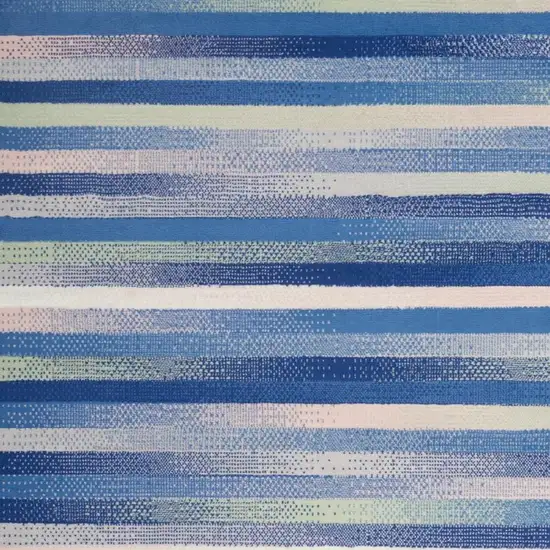 Blue and Ivory Halftone Stripe Area Rug Photo 8