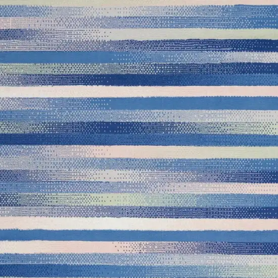 Blue and Ivory Halftone Stripe Area Rug Photo 8