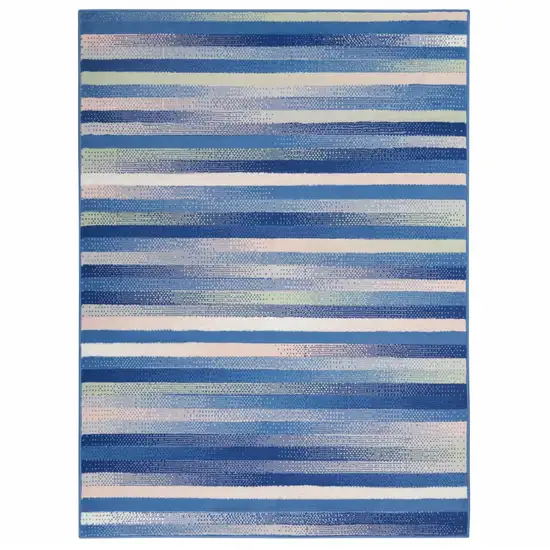 Blue and Ivory Halftone Stripe Area Rug Photo 3