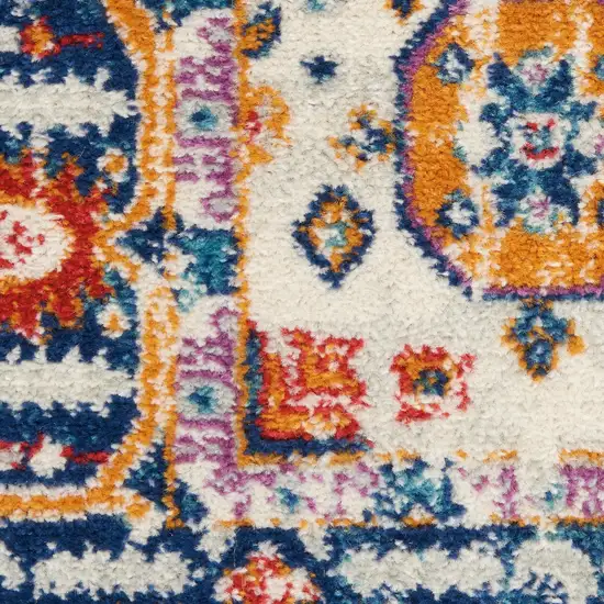 Blue And Ivory Power Loom Area Rug Photo 3