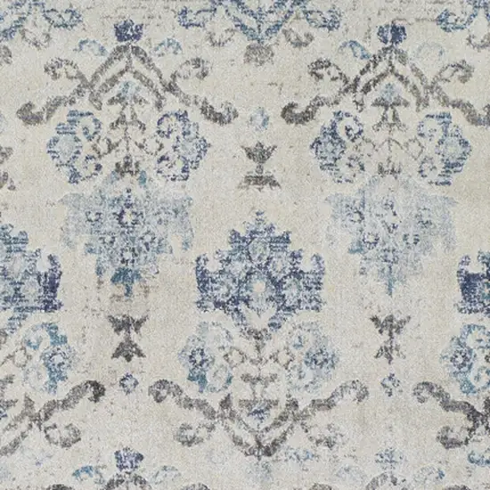 Blue and Ivory Oriental Area Rug Photo 8