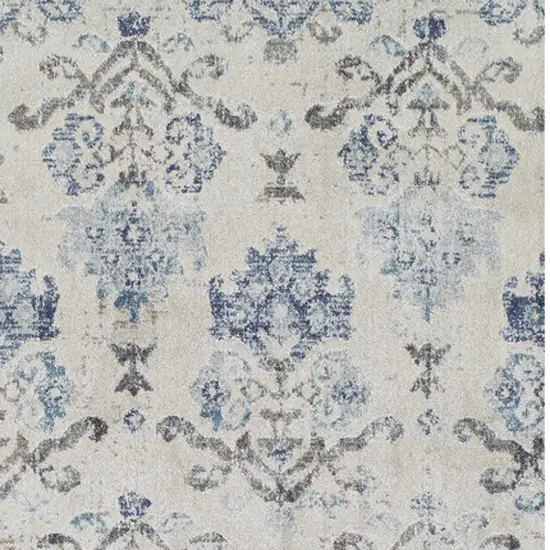 Blue and Ivory Oriental Area Rug Photo 7