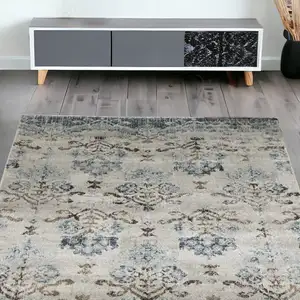 Photo of Blue and Ivory Oriental Area Rug