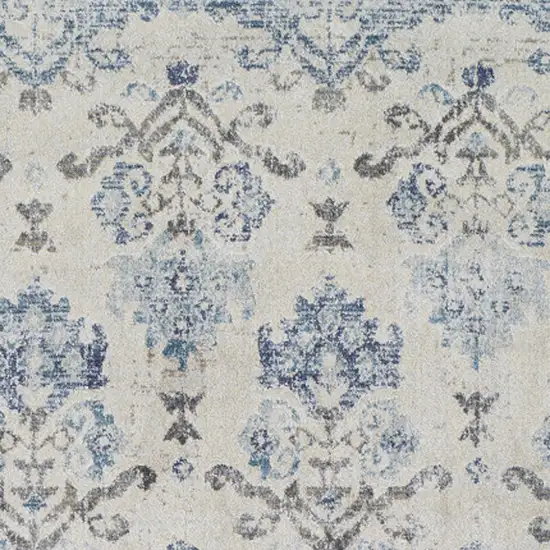 Blue and Ivory Oriental Area Rug Photo 7