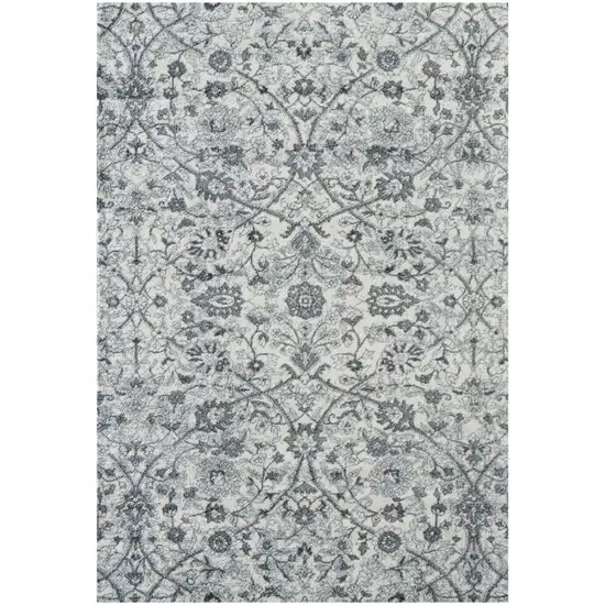 Blue and Ivory Oriental Power Loom Area Rug Photo 1