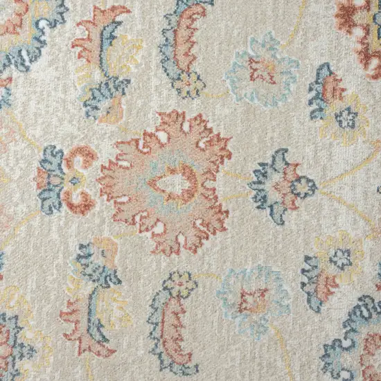 Blue and Ivory Oriental Power Loom Area Rug Photo 4