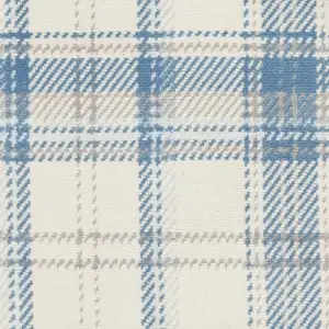 Photo of Blue and Ivory Plaid Power Loom Area Rug