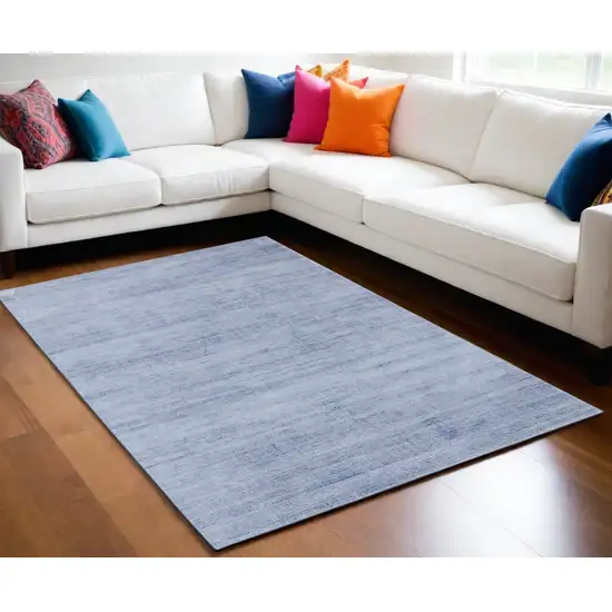 Blue and Ivory Power Loom Area Rug Photo 1