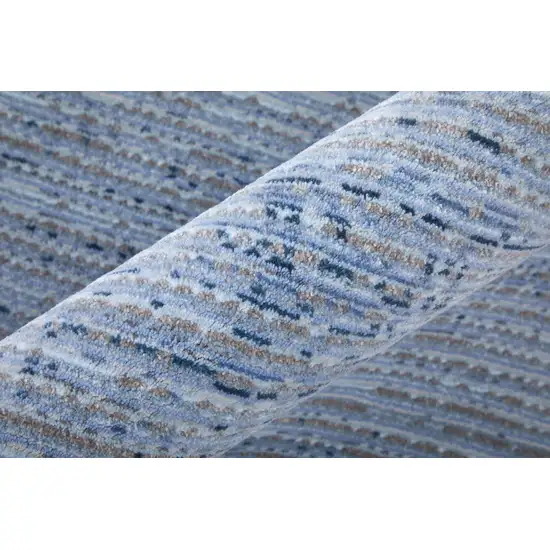 Blue and Ivory Power Loom Area Rug Photo 7