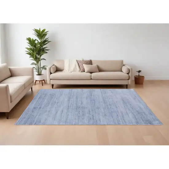 Blue and Ivory Power Loom Area Rug Photo 1